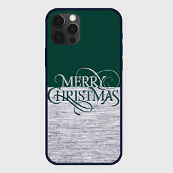Чехол для iPhone 12 Pro Merry Christmas зелёный, цвет: 3D-черный