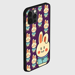Чехол для iPhone 12 Pro Зайцы в куртках, цвет: 3D-черный — фото 2