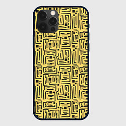 Чехол для iPhone 12 Pro Квадраты и прямоугольники, цвет: 3D-черный