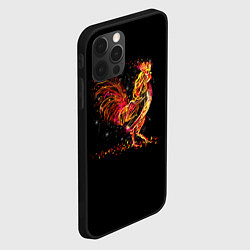 Чехол для iPhone 12 Pro Огненный петух, цвет: 3D-черный — фото 2