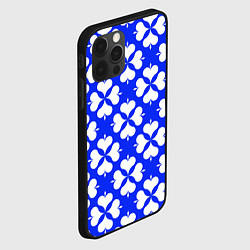 Чехол для iPhone 12 Pro Четырехлистный клевер синий, цвет: 3D-черный — фото 2
