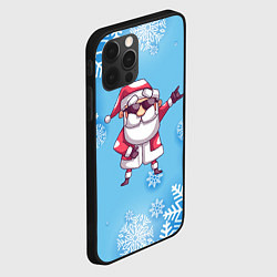 Чехол для iPhone 12 Pro Крутой Дед Мороз - снежинки, цвет: 3D-черный — фото 2