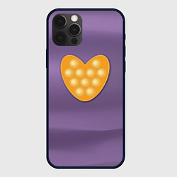 Чехол для iPhone 12 Pro Пузырчатое сердце, цвет: 3D-черный