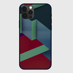 Чехол для iPhone 12 Pro Геометрическое наложение кубов и фигур, цвет: 3D-черный