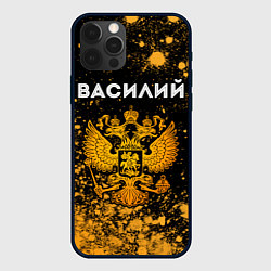 Чехол для iPhone 12 Pro Василий и зологой герб РФ, цвет: 3D-черный