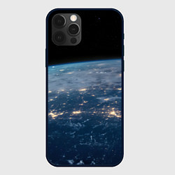 Чехол для iPhone 12 Pro Планета, космос и огни, цвет: 3D-черный