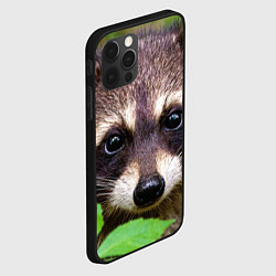 Чехол для iPhone 12 Pro Енот выглядывает, цвет: 3D-черный — фото 2
