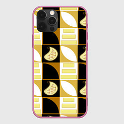 Чехол для iPhone 12 Pro Орнамент фигуры, цвет: 3D-малиновый