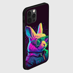 Чехол для iPhone 12 Pro Модный кролик в очках, цвет: 3D-черный — фото 2