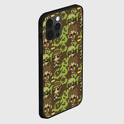 Чехол для iPhone 12 Pro Чиби аниме камуфляж, цвет: 3D-черный — фото 2