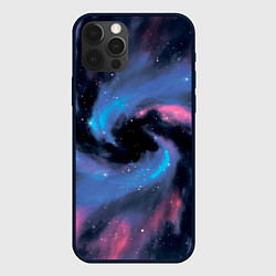 Чехол для iPhone 12 Pro Ручная роспись галактики акварелью, цвет: 3D-черный