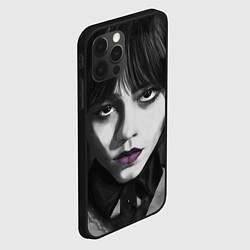 Чехол для iPhone 12 Pro Уэнсдэй: рисунок, цвет: 3D-черный — фото 2