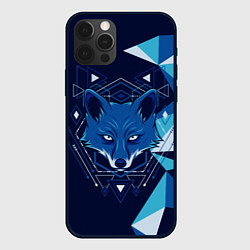 Чехол для iPhone 12 Pro Голова синей лисы, цвет: 3D-черный