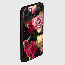Чехол для iPhone 12 Pro Нежные кустовые розы, цвет: 3D-черный — фото 2