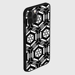 Чехол для iPhone 12 Pro Абстрактный геометрический узор на тему техники, цвет: 3D-черный — фото 2