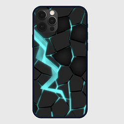 Чехол для iPhone 12 Pro Голубой неон, цвет: 3D-черный