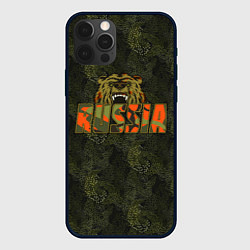 Чехол для iPhone 12 Pro Russia камуфляж, цвет: 3D-черный