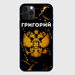 Чехол для iPhone 12 Pro Григорий и зологой герб РФ, цвет: 3D-черный