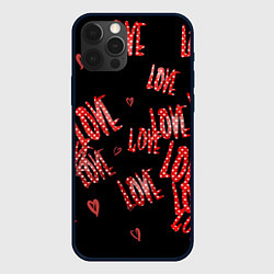 Чехол для iPhone 12 Pro Паттерн любовь, цвет: 3D-черный