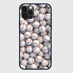 Чехол для iPhone 12 Pro Бейсбольные мячи, цвет: 3D-черный