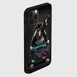 Чехол для iPhone 12 Pro Бульдог диско, цвет: 3D-черный — фото 2