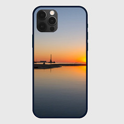 Чехол для iPhone 12 Pro Санкт-Петербург, закат на Финском заливе, цвет: 3D-черный