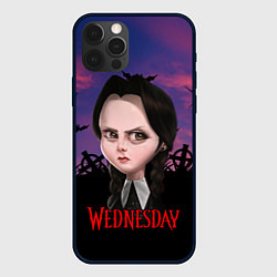 Чехол iPhone 12 Pro Уэнсдэй кладбище арт