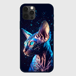 Чехол для iPhone 12 Pro Кот сфинкс и искорки, цвет: 3D-черный