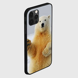 Чехол для iPhone 12 Pro Белый медведь приветствует, цвет: 3D-черный — фото 2