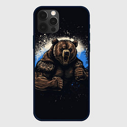 Чехол для iPhone 12 Pro Сильный медведь, цвет: 3D-черный