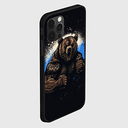 Чехол для iPhone 12 Pro Сильный медведь, цвет: 3D-черный — фото 2