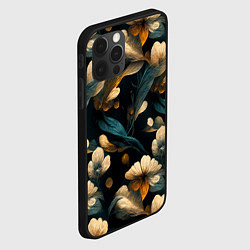 Чехол для iPhone 12 Pro Узор цветочный паттерн, цвет: 3D-черный — фото 2