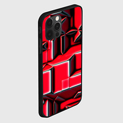 Чехол для iPhone 12 Pro Блоки узорная геометрия, цвет: 3D-черный — фото 2