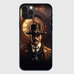 Чехол для iPhone 12 Pro Стимпанкмен, цвет: 3D-черный