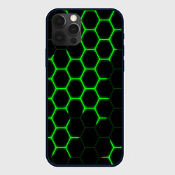 Чехол для iPhone 12 Pro Кислотные соты броня, цвет: 3D-черный