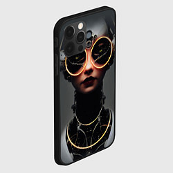 Чехол для iPhone 12 Pro Девушка в очках в стиле киберпанк, цвет: 3D-черный — фото 2