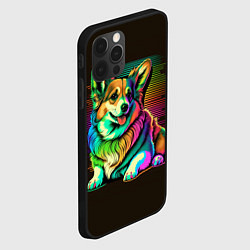 Чехол для iPhone 12 Pro Неоновый корги, цвет: 3D-черный — фото 2