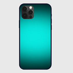 Чехол для iPhone 12 Pro Бирюзовый градиент, цвет: 3D-черный