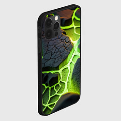 Чехол для iPhone 12 Pro Зеленая неоновая лава, цвет: 3D-черный — фото 2