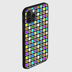 Чехол для iPhone 12 Pro Геометрический узор в клетку разноцветный, цвет: 3D-черный — фото 2