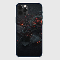 Чехол для iPhone 12 Pro Пепельная роза горит, цвет: 3D-черный