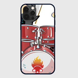 Чехол для iPhone 12 Pro Пингвин- барабанщик, цвет: 3D-черный