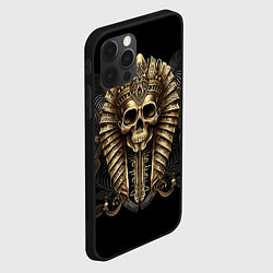 Чехол для iPhone 12 Pro Золотой череп фараона, цвет: 3D-черный — фото 2
