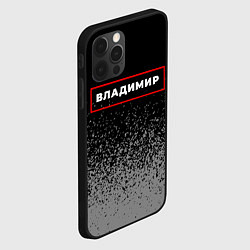 Чехол для iPhone 12 Pro Владимир - в рамке красного цвета, цвет: 3D-черный — фото 2