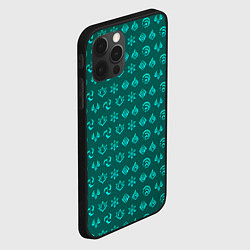 Чехол для iPhone 12 Pro Паттерн элементали под анемо, цвет: 3D-черный — фото 2