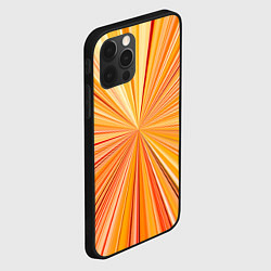 Чехол для iPhone 12 Pro Абстрактные лучи оттенков оранжевого, цвет: 3D-черный — фото 2