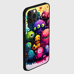 Чехол для iPhone 12 Pro Веселые монстры из краски, цвет: 3D-черный — фото 2