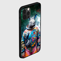 Чехол для iPhone 12 Pro Rhino in spacesuit - neural network, цвет: 3D-черный — фото 2