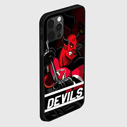 Чехол для iPhone 12 Pro New Jersey Devils маскот, цвет: 3D-черный — фото 2