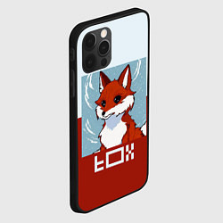 Чехол для iPhone 12 Pro Пиксельная лиса с надписью fox, цвет: 3D-черный — фото 2
